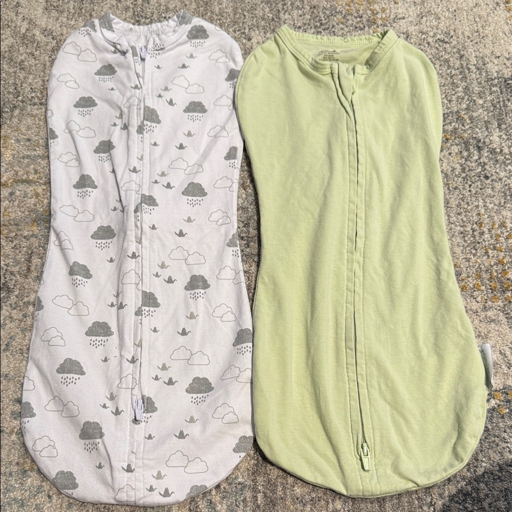 Cozy Kids Pajamas Sleep Sacks - Gray and Green